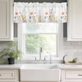 thumbnail image 3 of Spring Wildflowers Rod Pocket Curtain Valance, Watercolor Rustic Flowers Floral Leaves Farmhouse Window Valance for Living Room, Bedroom, Kitchen 42"W x 18"L, 3 of 9