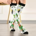 thumbnail image 5 of GZHJMY 1 Pair St. Patrick's Day Clover Compression Socks for Women Men, Knee High Stockings for Athletic Sports,Running,Travel, 5 of 7