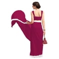 thumbnail image 4 of Women's Georgette Partywear Saree Ruffle Frill Sari with Readymade Blouse , Color: Magenta 2 | Size: 34, 4 of 5