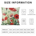 thumbnail image 6 of Nawypu Decorative Throw Pillow Cover Garden Red Poppies Opium Isolated Pretty Rural Wild Beautiful Many Summer On White Objects Vibrant Cozy Square Cushion Covers 2pcs for Bench Bedding Car 24x24in, 6 of 6