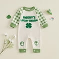 thumbnail image 2 of WUANDIXFA Baby Boy Girl St Patricks Day Outfit Charmer Clover Embroidery Long Sleeve Romper Jumpsuit Irish Outfit (Beige, 3-6 Months), 2 of 6
