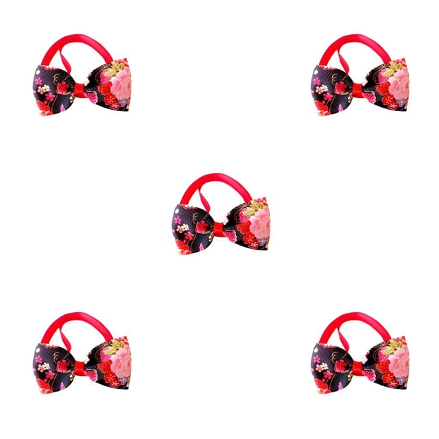 Methold Collares para perros Corbatas de lazo Correa ajustable para el cuello Collar de moda Decoraciones para el cuidado de mascotas para la fiesta del floral 5piezas Methold CBP256282