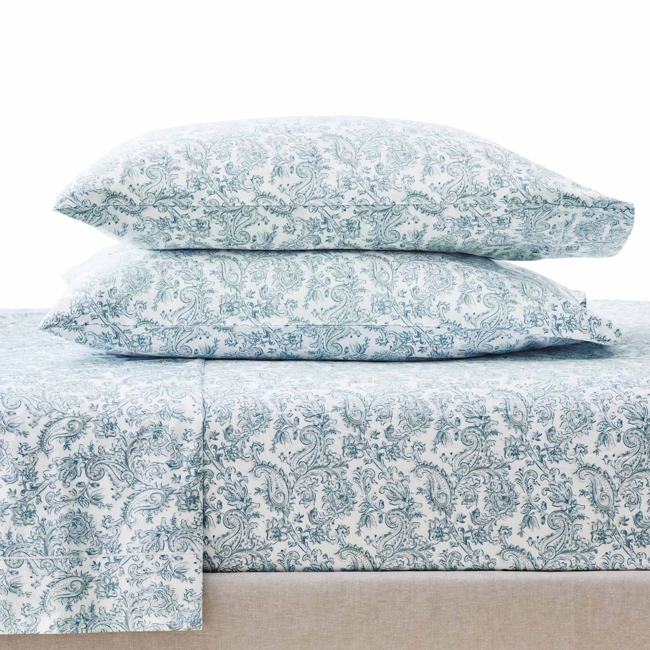 Better Homes & Gardens 2-Piece 400 Thread Count Paisley Green River Performance HYGROCOTTON® Pillowcase Set, Standard/Queen
