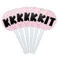 thumbnail image 1 of Kit Cupcake Picks Toppers - Set of 6 - Pink Speckles, 1 of 1