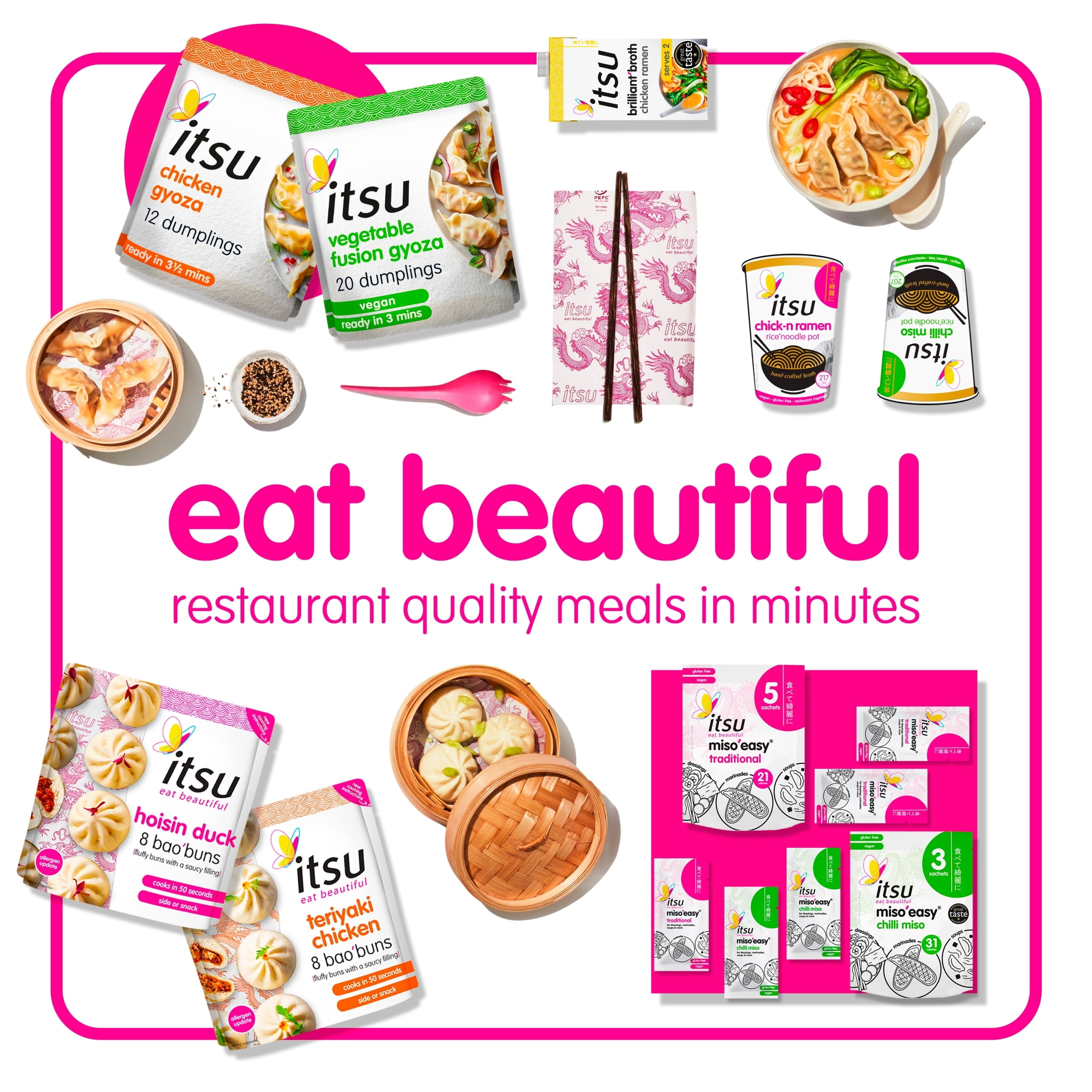 itsu katsu curry instant noodles & broth pot 63g, Imported from Britain