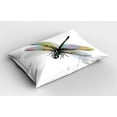thumbnail image 2 of Dragonfly Pillow Sham Shady Dragonfly Pattern with Ornate Lace Style Spiritual Beauty Wings Design, Decorative Standard Size Printed Pillowcase, 26 X 20 Inches, Multicolor, by Ambesonne, 2 of 2