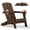 Brown, variant on Folding Adirondack Chair, HDPE All-Weather Lawn Chair with 2 Cup Holder, Patio Garden Outdoors Fire Pit, Aqua