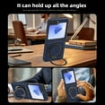 thumbnail image 5 of Dteck Magnetic Case for Samsung Galaxy Z Flip 6,Luxury Carbon Fiber Leather Compatible with Mag Safe Case with Ring Holder 360 Degree Adjustable Stand Slim Cover for Galaxy Z Flip 6,Darkblue, 5 of 5
