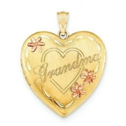 JEWELRYPOT 14k Gold Filled Two-Color 4-Frame Grandma Heart Locket