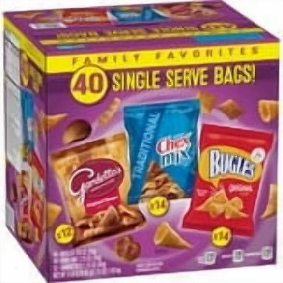 Bugles, Chex Mix & Gardetto’s Snack Mix Variety Pack, 40 Count