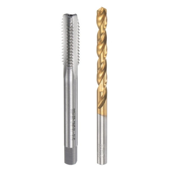 Uxcell 5/16-18 UNC Straight Flute Tap and 6.5mm Drill Bit Set High Speed Steel Titanium Plated