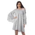 thumbnail image 1 of Moomaya White4 Robe d'Été de Plage pour Femmes à Épaules Dénudées en Coton Robe de Vacances avec Manches Évasées - 2TG, 1 of 5