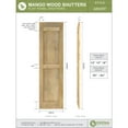 thumbnail image 2 of Ekena Millwork 12"W x 40"H Americraft Two Equal Flat Panel Exterior Real Wood Shutters (Per Pair), Ocean Swell, 2 of 10
