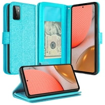 Case For Galaxy A52 5G Leather Flip Pouch Wallet Case Cover Folio [Kickstand] for Girls Women Phone Cases For Galaxy A52 5G Case - Teal