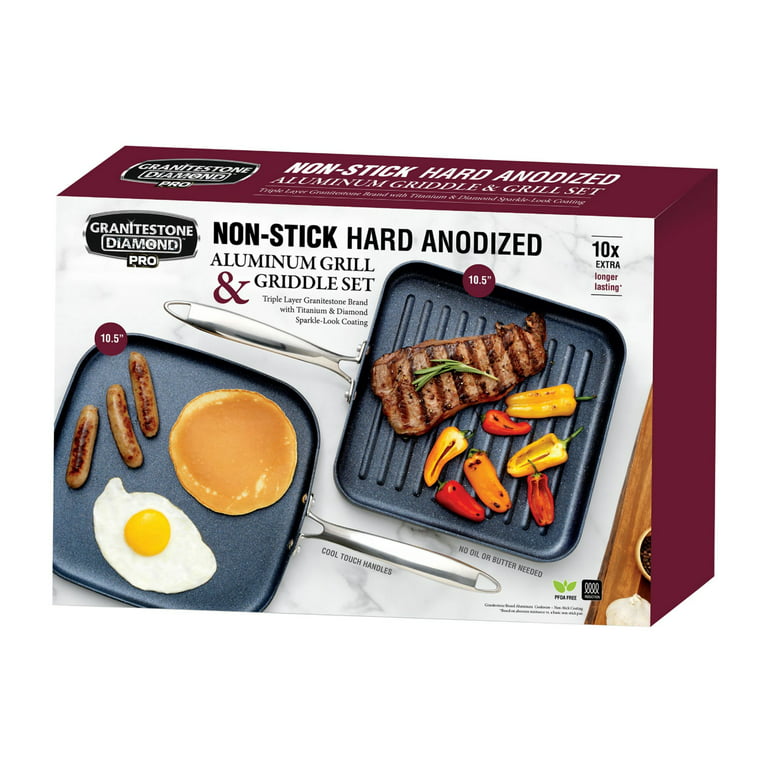 Gotham Steel Nonstick Griddle Pan 10.5 inch Griddle Flat Fry Pan for Eggs  Pancakes Bacon More 