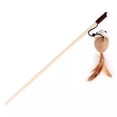 thumbnail image 6 of Cat Pet Toy Teaser Wand Long Rod Wooden Cat Teasing Tool Mouse Bell Kitten Feather Teaser Wand Set, 6 of 10