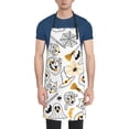 thumbnail image 2 of XMXT 1 Pcs Waterproof Kitchen Cooking Apron, Halloween Elements Hand Painting Adjustable Aprons for Women Men with Pockets, 2 of 9