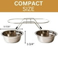 thumbnail image 2 of KITCHEN DIVA 2 Piece Pet Food Dish Set  Designed for Cats & Small Breed Dogs  Elevated Stand with Detachable 5 3/8" Bowls  Stainless Steel  Easy Clean, Dishwasher Safe, 2 of 6
