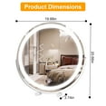 thumbnail image 2 of Moclever Large Vanity Mirror with LED Lights, 19in Lighted Makeup Mirror with 3 Lighting Colors Dimmable Brightness Touch Control 360° Rotation Gift for Women, White, 2 of 10