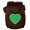 Brown, variant on Pet Dog Cat Hoodie Screen Printed, "Green Swiss Dots Heart"