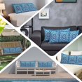 thumbnail image 6 of Blue Boho Floral Long Body Pillow Covers, Ethnic Tribal Abstract Flowers Motifs Soft Throw Pillow Cases with Invisible Zipper, Decorative Pillowcase Pillows Protectors for Sofa Bed Couch 20"x60", 6 of 9