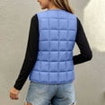 thumbnail image 6 of ZACPNCV Kids Puffer Vest V Neck Button Front Sleeveless Quilted Padded Jackets Boys Girls Fall Winter Lightweight Warm Waistcoat,Blue, 6 of 6