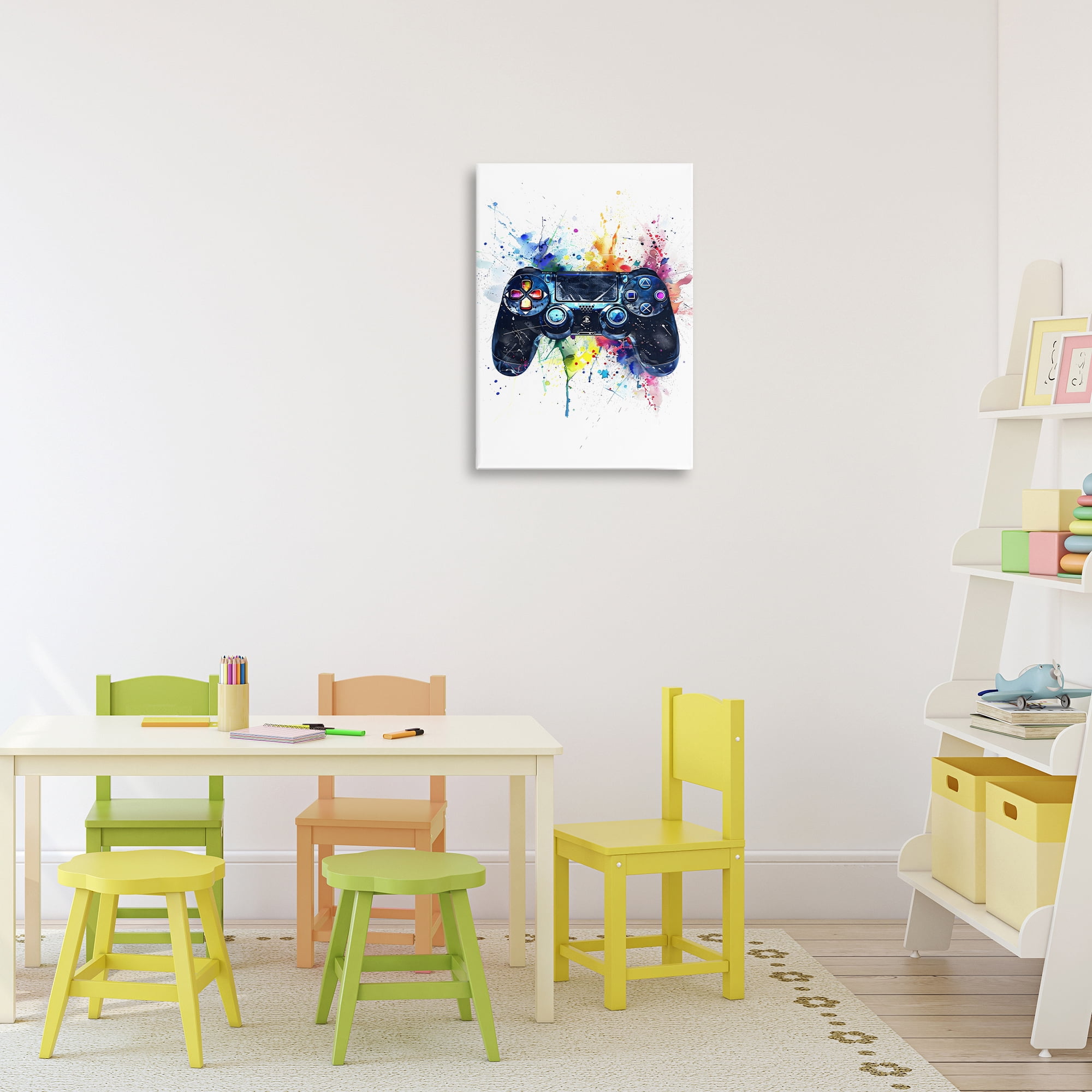 Stupell Industries Colorful Gaming Controller Splatter Canvas Wall Art, design by Creative Studio