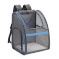 thumbnail image 2 of Pet Carrier Backpack, Foldable Pet Carrier Breathable Cat Backpack Carrier Bag with Mesh Window for Cat Puppy Rabbit Small Dogs Travel Camping Hiking Gray+Blue, 2 of 8