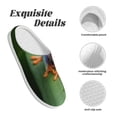 thumbnail image 5 of Fotbe Red-Eyed Tree Frog Pattern Women's Fuzzy Curly Fur Memory Foam Loafer Slippers Indoor Outdoor Slippers Winter Home Shoes-39/40, 5 of 7