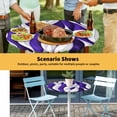 thumbnail image 6 of Elastic Fitted Round Tablecloth, Purple White Moire Waterproof Stretch Table Cover for 55"-60" Tables, Modern Abstract Art Elegant Washable Outdoor Tablecloths for Patio, Picnic, Camping, 6 of 9