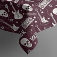 thumbnail image 4 of Burgundy Rock Skull Pattern Rectangle Tablecloth 60"x120",Waterproof Polyester Rectangle Table Cloth, Wipeable Spillproof Polyester Tablecloth for Dining, Camping, Indoor and Outdoor, 4 of 6
