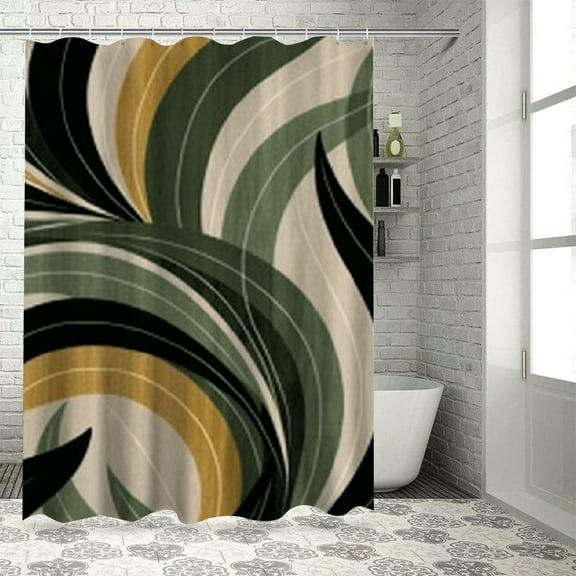 PRATYUS Swirl Pattern Shower Curtain Set with Hooks for Chic Elegant Bathroom Decor - 100% Polyester Bathroom Shower Curtain Variety of Sizes Available 36"x72