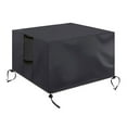 thumbnail image 2 of Teissuly Fire Pit Table Cover Square 30 x 30 x 24.5 inch, Waterproof Fire Table Cover Square Anti-UV Heavy Duty Patio Gas Firepit Furniture Table Covers with Air Vent and Handle Firepits,Black, 2 of 7