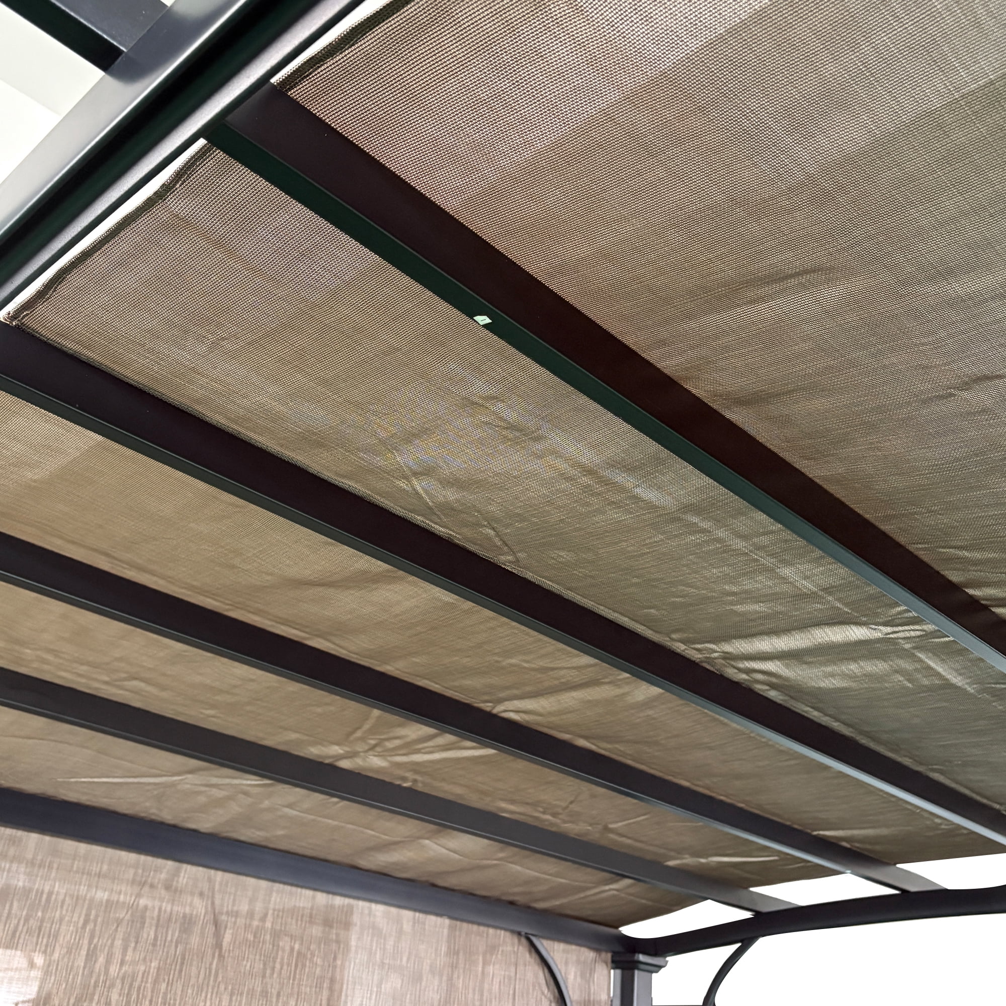 Outdoor Replacement Pergola Sun Shade Cover Cloth Patio Canopy HDPE Permeable with Grommets (13' x 7.7', Brown)