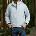 thumbnail image 2 of Mens Jacket Casual Lightweight Varsity Jackets Full Zip Coats Lightweight Shirt Jacket Long Sleeve Shacket Casual Fall Work Stylish Jackets with Pockets (Light Blue,XL), 2 of 5