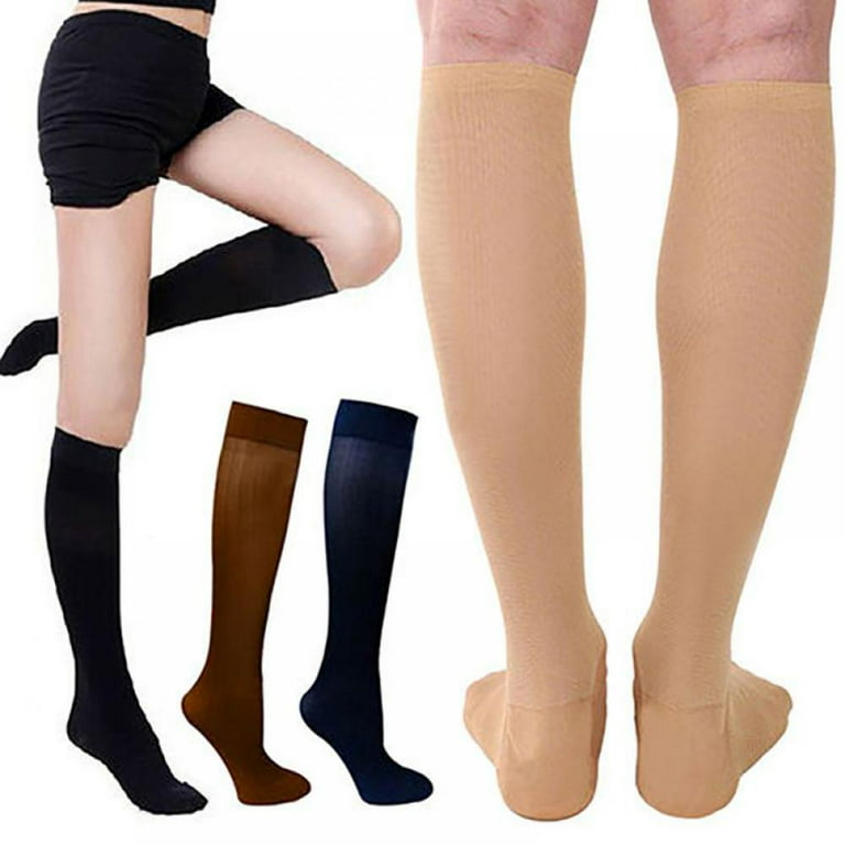3 Pairs Knee High Graduated Compression Socks for Men & Women - BEST  Stockings for Running, Medical, Athletic, Diabetic, Swelling, Varicose Veins,  Travel 