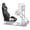 Black + Iron + PVC, variant on YINGYUE Reclinable PVC Bucket Racing Simulator Seat, Adjustable Lock Slide PU Leather Iron Frame Gaming Chair Compatible with Fanatec Thrustmaster Logitech Moza for PS5 PS4 Xbox PC, Black