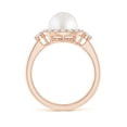 thumbnail image 2 of ANGARA South Sea Cultured Pearl Halo Engagement Ring in 14K Rose Gold for Women | June Birthstone, Birthday, Anniversary, Jewelry Gift for Women | Pearl Ring, 2 of 8