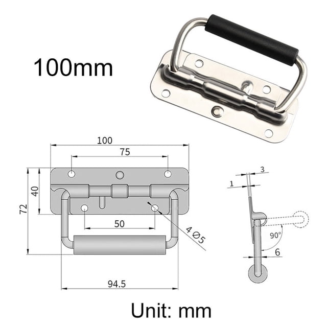 304 stainless steel Spring Loaded Rubber Handle Carry Speaker Case Box