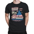 thumbnail image 2 of Horizon Chaser Vintage Sailing Art Men's T-shirt Black, 2 of 3