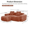 thumbnail image 6 of Newest Modern L-Shape Velvet Sectional Sofa with Ottoman & Throw Pillows for Small Living Room & Apartment, Red, 6 of 18
