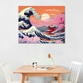 thumbnail image 2 of Nawypu  Canvas Wall Art - Sea Waves Sunset Cherry Blossoms - Seascape Painting Prints on Canvas Giclee Art Prints Gallery-wrapped Japanese Style Home Decor Ready to Hang,, 2 of 4