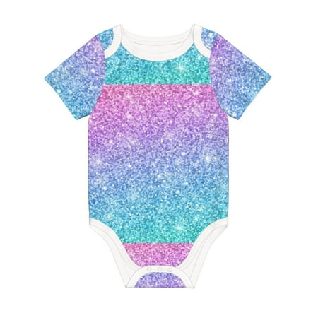 

Matuu Multicolor Glitter for Baby Short-Sleeve Bodysuit Soft Cotton Comfortable and Breathable Perfect for Newborns and Infants