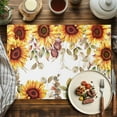 thumbnail image 4 of Sunflower Eucalyptus Leaf Placemats Set of 8 Autumn Leaves Heat Insulated Linen Place Mats, Washable Stain-Proof Table Mats for Dining Tables Holiday Decor 13x19inch, 4 of 9