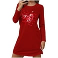 thumbnail image 2 of Taqqpue Valentines Nightgowns for Women Crew Neck Night Shirt Soft Sleepwear Heart Printed Cotton Night Gown Long Sleeve Sleepshirts, 2 of 6