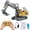 Yellow, variant on Huina RC Excavator, 11-Channel RC Excavator, 1:20 Metal Arm Construction Truck Toy with Lights & Sounds, 2.4GHz Remote Control Digging Vehicle with Rechargeable
