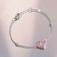 thumbnail image 2 of Collar de la suerte de amor rosa, guardián femenino, collar de amor en forma de corazón, nicho femenino, lujo ligero, regalo de novia, 2 of 6