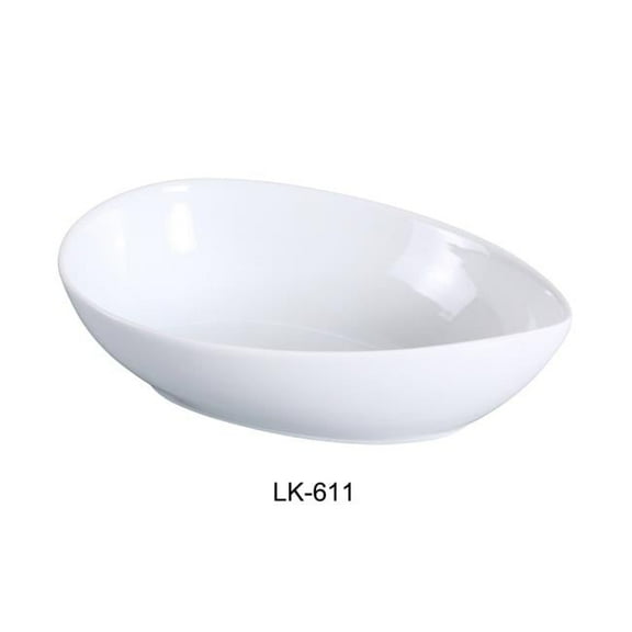 Yanco LK-611 56 oz Porcelain Waterdrop Shape Style Bowl, Bone White - 11.25 in. - Pack of 12