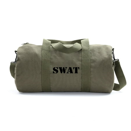 SWAT Team Text Army Sport Heavyweight Canvas Duffel