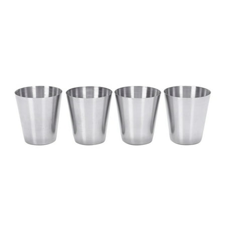 

4PCS Stainless Steel Cups Mug With PU Cover Case Coffee Tea Beer Camping Tumbler
